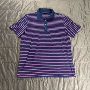 Ralph Lauren Polo Golf Pro Fit Striped Polo Shirt Men’s L Navy Pink